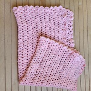 Handmade Pink Crochet Blanket